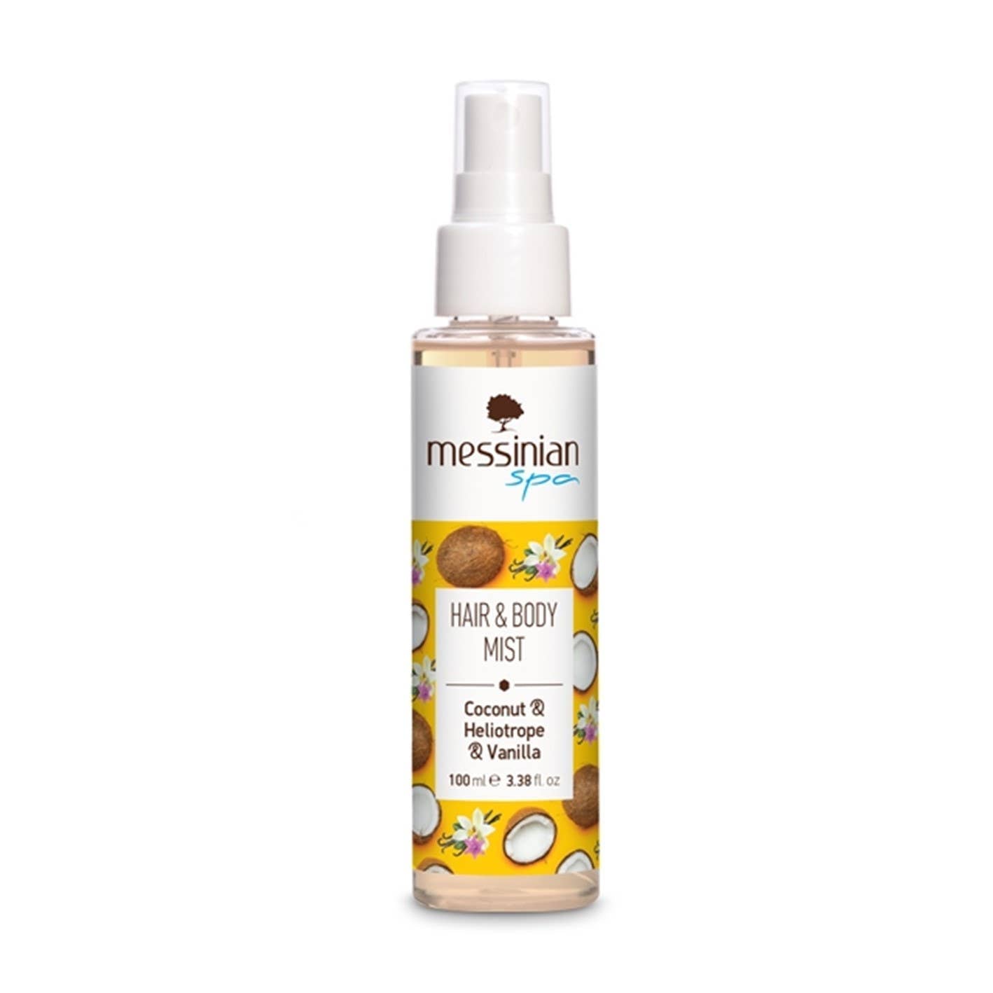 Spray para cabello y cuerpo de coco, heliotropo y vainilla Messinian Spa