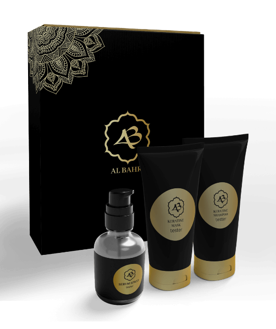 Albahri set de cuidado capilar con shampoo, mascarilla y spray de serum con queratina y oud