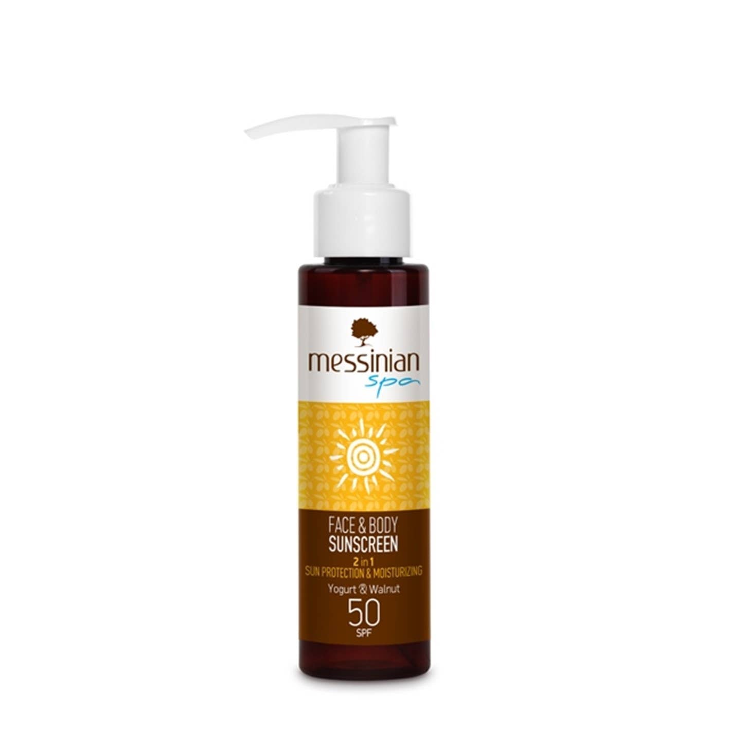 Protector solar facial y corporal 50 SPF Yogur y Nueces Messinian